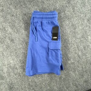 LCKR Boys Medium 10-12 Blue GSB Fleece French Terry Drawstring Cargo Shorts NWT